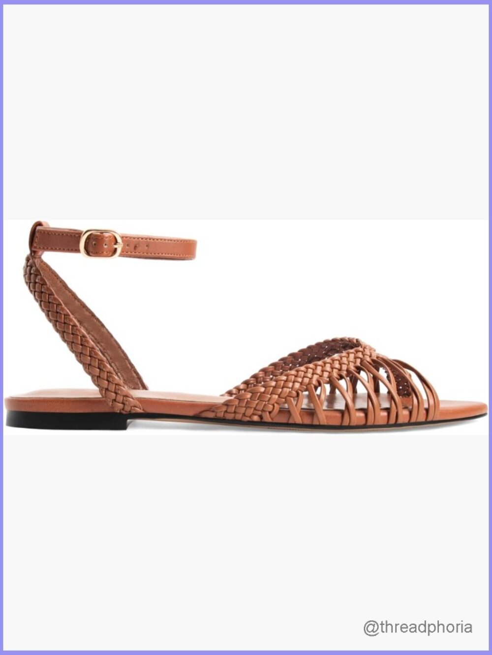 Woven Strappy Flat Sandals Pointed Open Toe Braided Comfortable Casual Summer